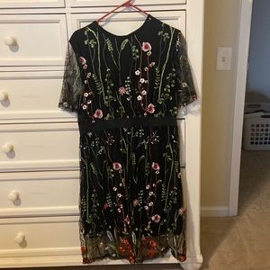 Floral Embroidered Lace Dress